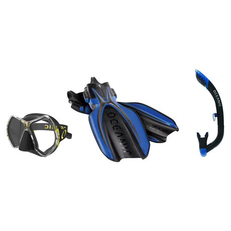 Oceanic Mask Fin Snorkel Package – Cyanea Dual Lens, Shadow Single Lens or Mini Shadow Single Lens Mask + Ultra Dry 2 Snorke…