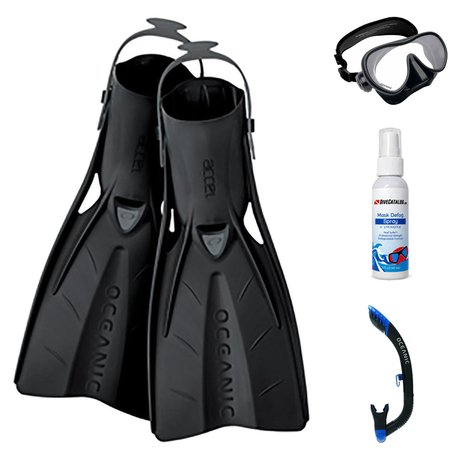 Oceanic Mask Fin Snorkel Package – Cyanea Dual Lens, Shadow Single Lens or Mini Shadow Single Lens Mask + Ultra Dry 2 Snorke…