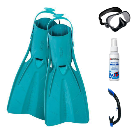 Oceanic Mask Fin Snorkel Package – Cyanea Dual Lens, Shadow Single Lens or Mini Shadow Single Lens Mask + Ultra Dry 2 Snorke…