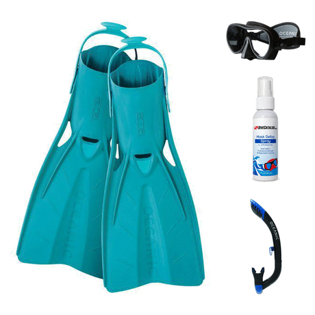 Oceanic Mask Fin Snorkel Package – Cyanea Dual Lens, Shadow Single Lens or Mini Shadow Single Lens Mask + Ultra Dry 2 Snorke…