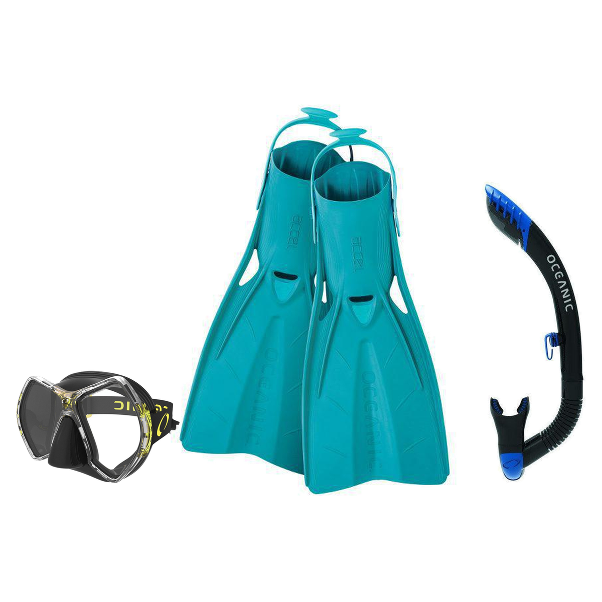 Oceanic Mask Fin Snorkel Package – Cyanea Dual Lens, Shadow Single Lens or Mini Shadow Single Lens Mask + Ultra Dry 2 Snorke…