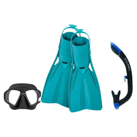 Oceanic Mask Fin Snorkel Package – Duo Dual Lens, Enzo Dual Lens or Shadow Single Lens Mask + Ultra Dry 2 Snorkel + Manta Ra…