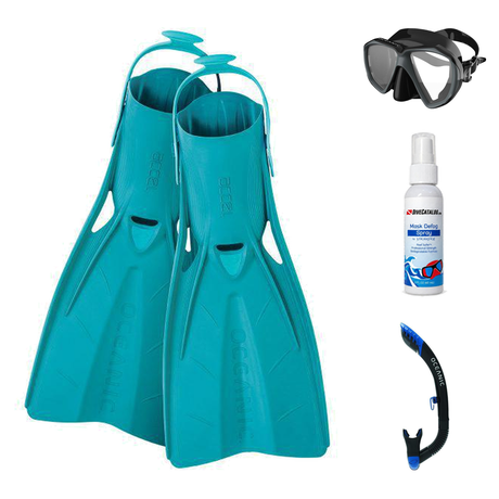 Oceanic Mask Fin Snorkel Package – Duo Dual Lens, Enzo Dual Lens or Shadow Single Lens Mask + Ultra Dry 2 Snorkel + Manta Ra…