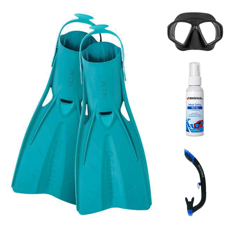 Oceanic Mask Fin Snorkel Package – Enzo Dual Lens, Shadow Single Lens or Mini Shadow Single Lens Mask + Ultra Dry 2 Snorkel…