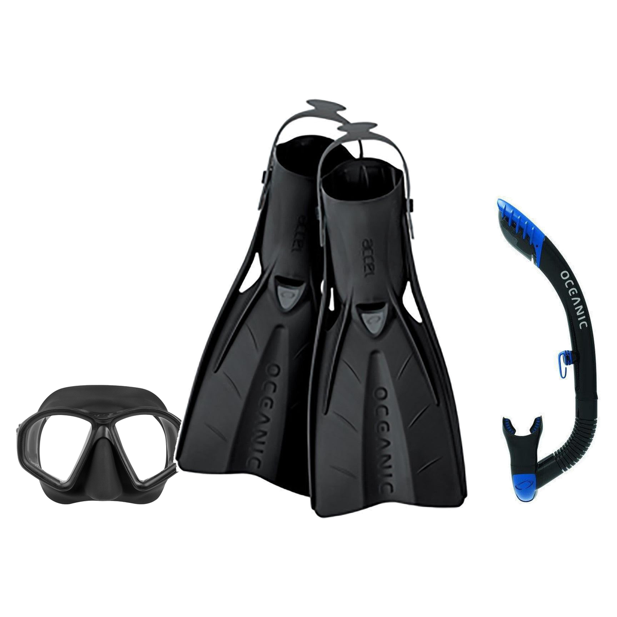 Oceanic Mask Fin Snorkel Package – Enzo Dual Lens, Shadow Single Lens or Mini Shadow Single Lens Mask + Ultra Dry 2 Snorkel…
