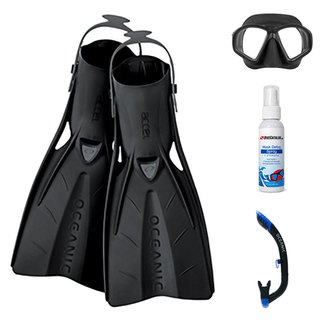 Oceanic Mask Fin Snorkel Package – Enzo Dual Lens, Shadow Single Lens or Mini Shadow Single Lens Mask + Ultra Dry 2 Snorkel…
