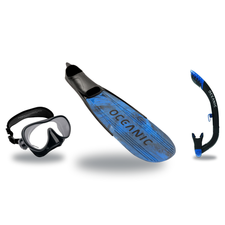 Oceanic Mask Fin Snorkel Package – Enzo Dual Lens, Shadow Single Lens or Mini Shadow Single Lens Mask + Ultra Dry 2 Snorkel…