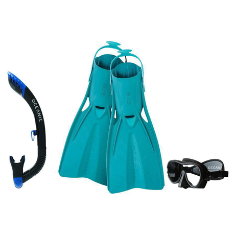 Oceanic Mask Fin Snorkel Package – Mini Shadow Single Lens, Shadow Single Lens or Predator Dual Lens Ultra Low-Volume Camo F…