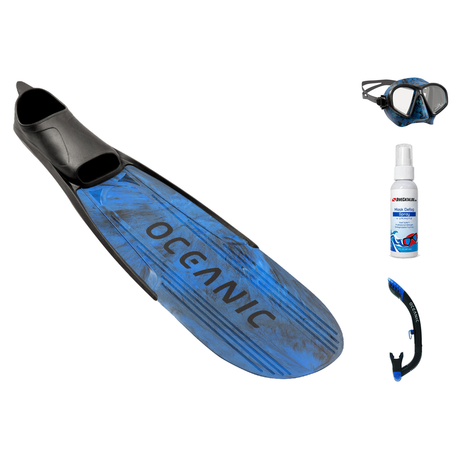 Oceanic Mask Fin Snorkel Package – Mini Shadow Single Lens, Shadow Single Lens or Predator Dual Lens Ultra Low-Volume Camo F…