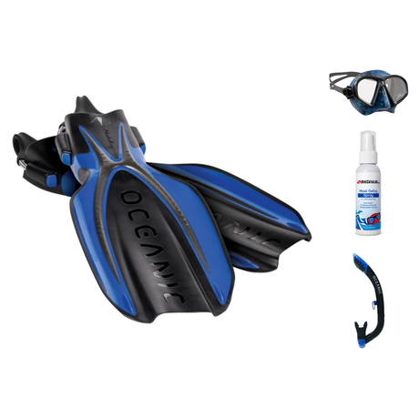 Oceanic Mask Fin Snorkel Package – Mini Shadow Single Lens, Shadow Single Lens or Predator Dual Lens Ultra Low-Volume Camo F…