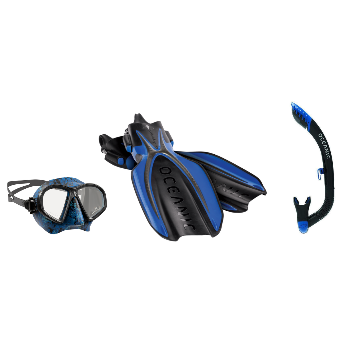 Oceanic Mask Fin Snorkel Package – Predator Dual Lens Ultra Low-Volume Camo Free, Shadow Single Lens or Mini Shadow Single L…