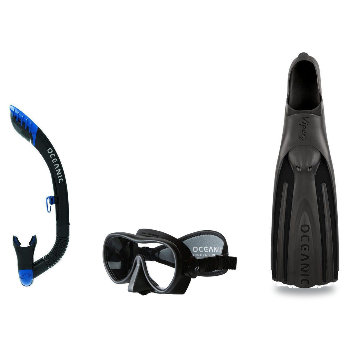 Oceanic Mask Fin Snorkel Package – Mini Shadow Single Lens, Shadow Single Lens or Predator Dual Lens Ultra Low-Volume Camo F…