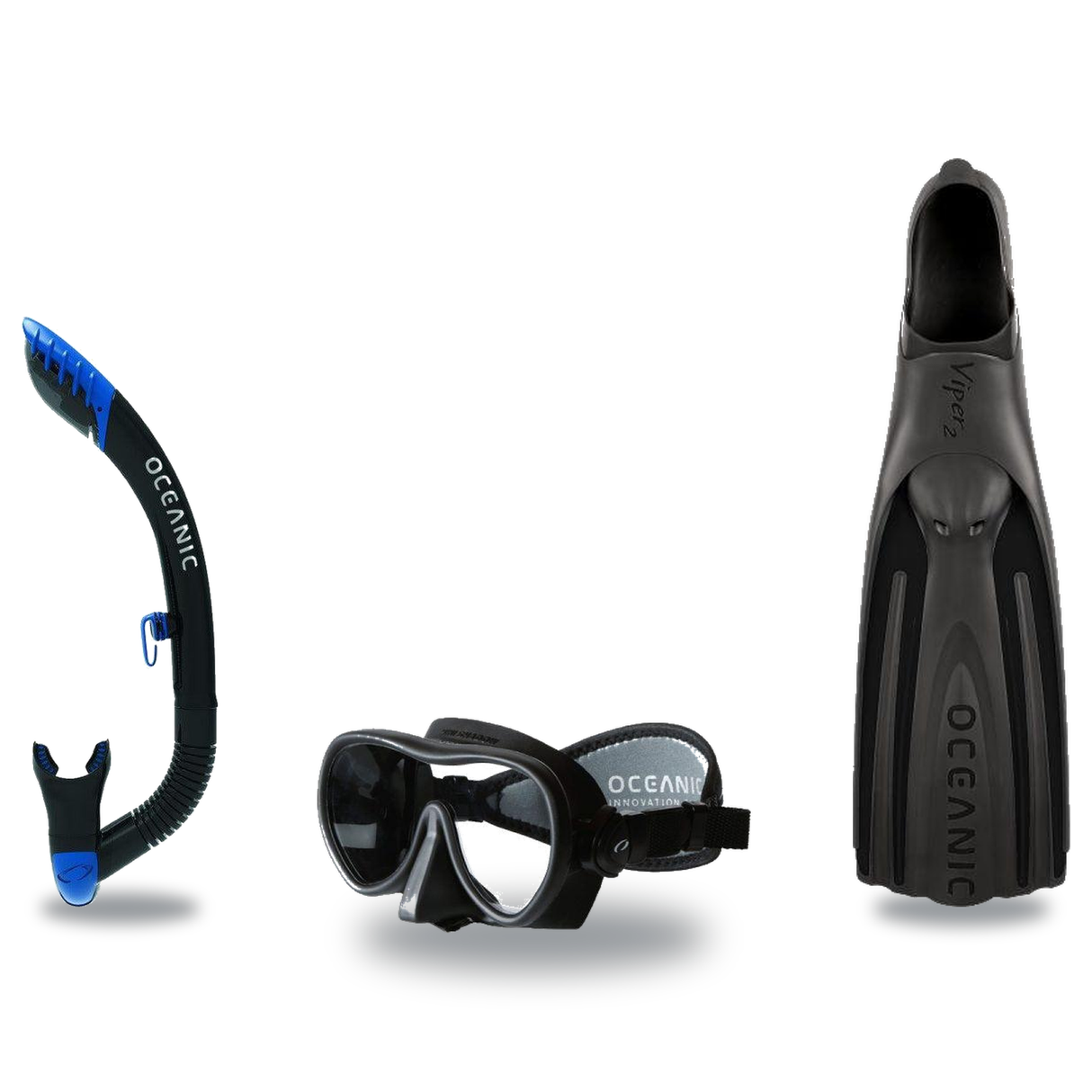 Oceanic Mask Fin Snorkel Package – Mini Shadow Single Lens, Shadow Single Lens or Predator Dual Lens Ultra Low-Volume Camo F…