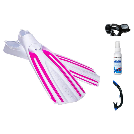 Oceanic Mask Fin Snorkel Package – Mini Shadow Single Lens, Shadow Single Lens or Predator Dual Lens Ultra Low-Volume Camo F…