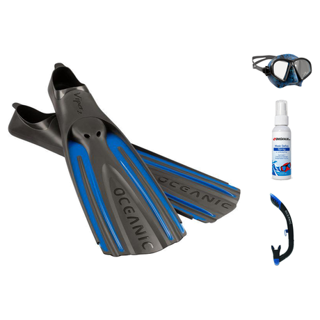 Oceanic Mask Fin Snorkel Package – Mini Shadow Single Lens, Shadow Single Lens or Predator Dual Lens Ultra Low-Volume Camo F…