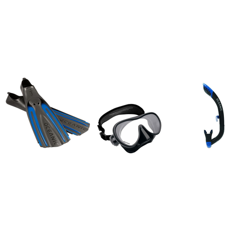 Oceanic Mask Fin Snorkel Package – Mini Shadow Single Lens, Shadow Single Lens or Predator Dual Lens Ultra Low-Volume Camo F…