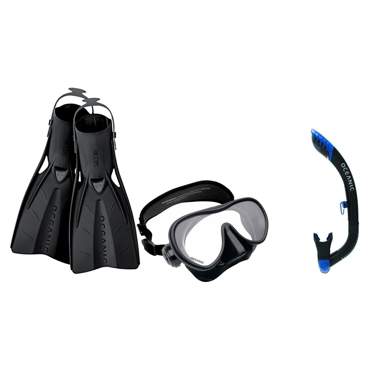 Oceanic Mask Fin Snorkel Package – Mini Shadow Single Lens, Shadow Single Lens or Predator Dual Lens Ultra Low-Volume Camo F…