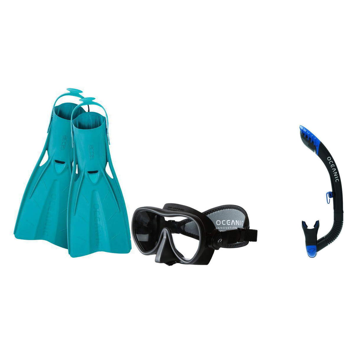 Oceanic Mask Fin Snorkel Package – Mini Shadow Single Lens, Shadow Single Lens or Predator Dual Lens Ultra Low-Volume Camo F…