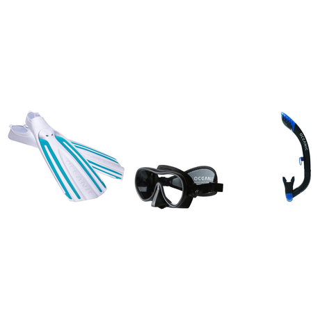 Oceanic Mask Fin Snorkel Package – Mini Shadow Single Lens, Shadow Single Lens or Predator Dual Lens Ultra Low-Volume Camo F…