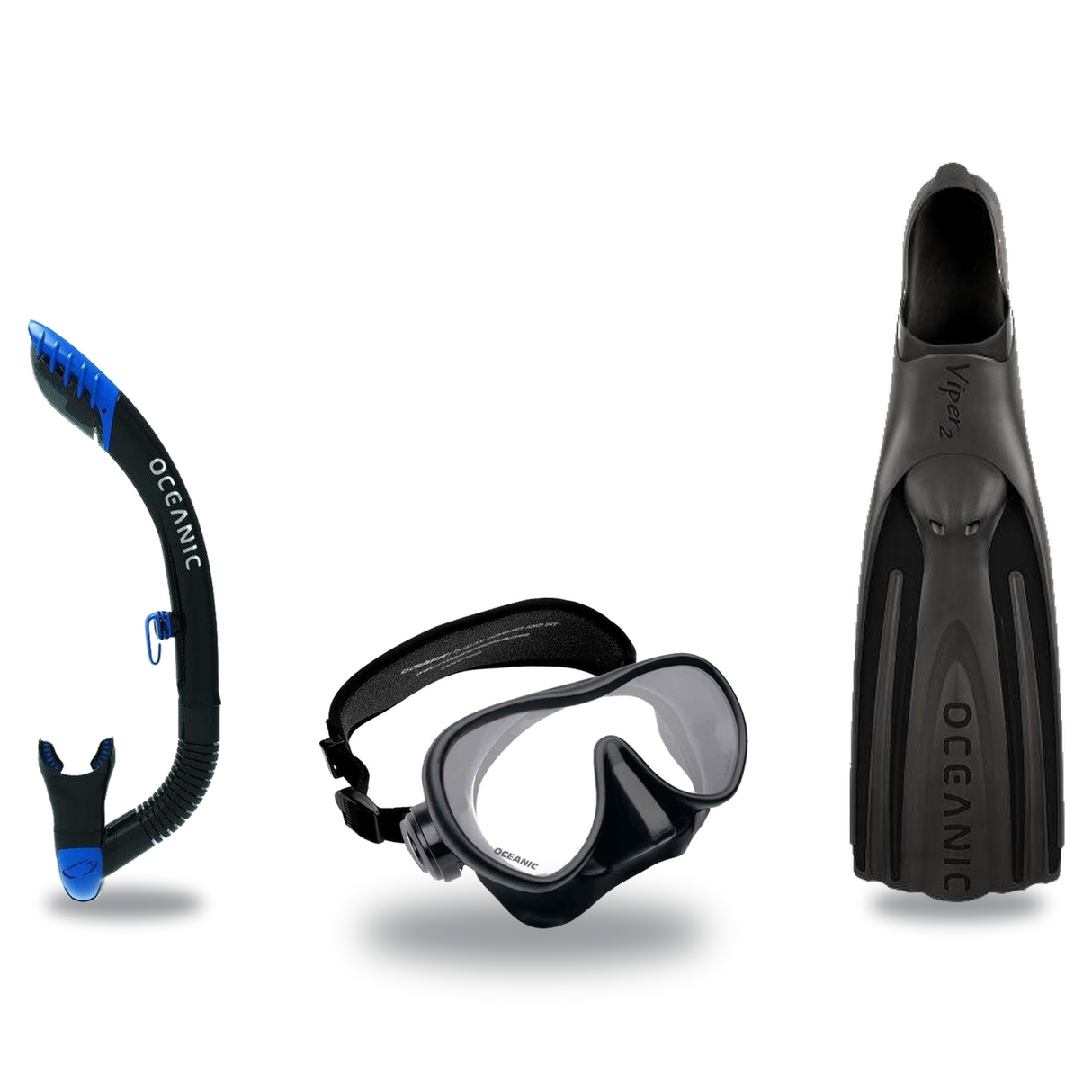 Oceanic Mask Fin Snorkel Package – Mini Shadow Single Lens, Shadow Single Lens or Predator Dual Lens Ultra Low-Volume Camo F…