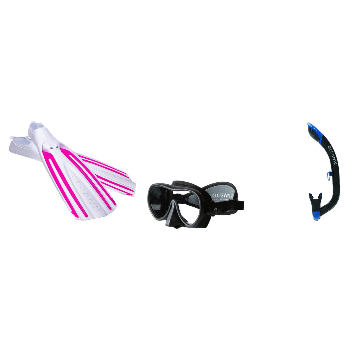 Oceanic Mask Fin Snorkel Package – Mini Shadow Single Lens, Shadow Single Lens or Predator Dual Lens Ultra Low-Volume Camo F…