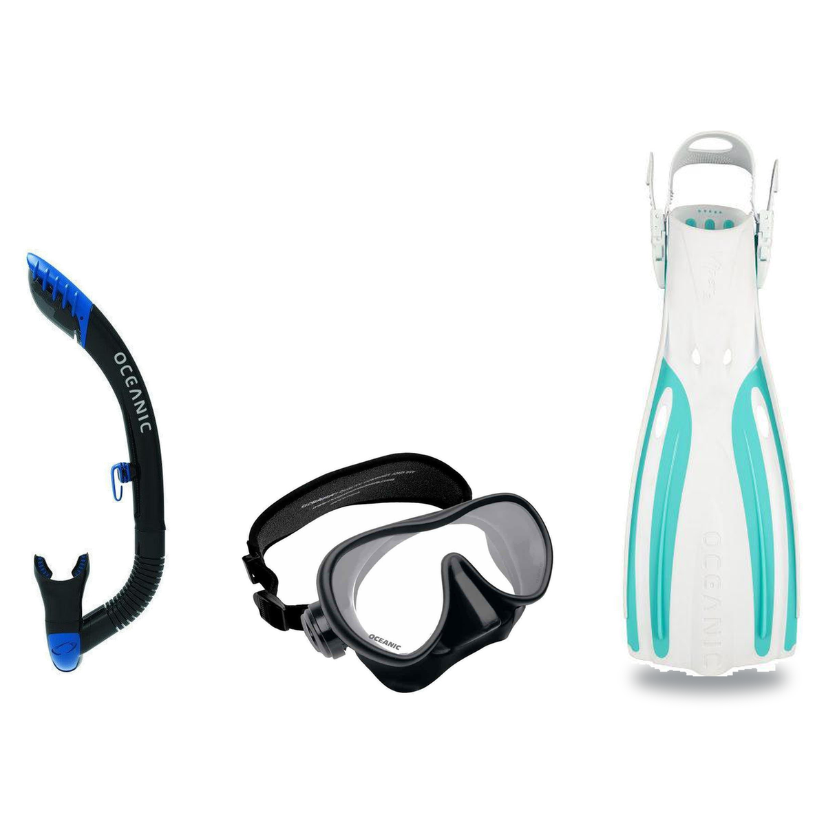 Oceanic Mask Fin Snorkel Package – Mini Shadow Single Lens, Shadow Single Lens or Predator Dual Lens Ultra Low-Volume Camo F…