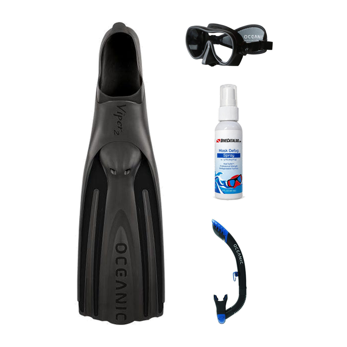 Oceanic Mask Fin Snorkel Package – Mini Shadow Single Lens, Shadow Single Lens or Predator Dual Lens Ultra Low-Volume Camo F…