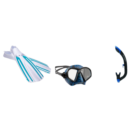 Oceanic Mask Fin Snorkel Package – Mini Shadow Single Lens, Shadow Single Lens or Predator Dual Lens Ultra Low-Volume Camo F…