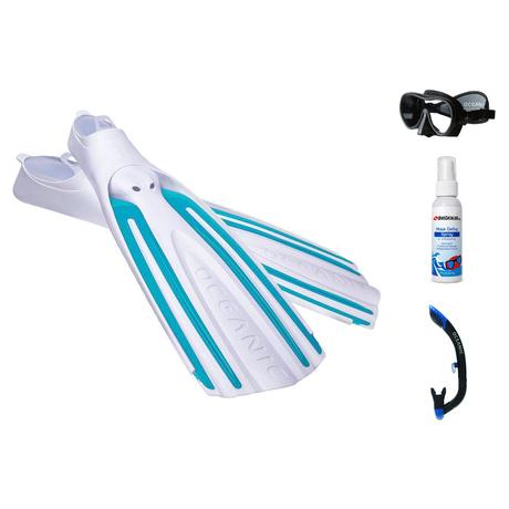 Oceanic Mask Fin Snorkel Package – Mini Shadow Single Lens, Shadow Single Lens or Predator Dual Lens Ultra Low-Volume Camo F…