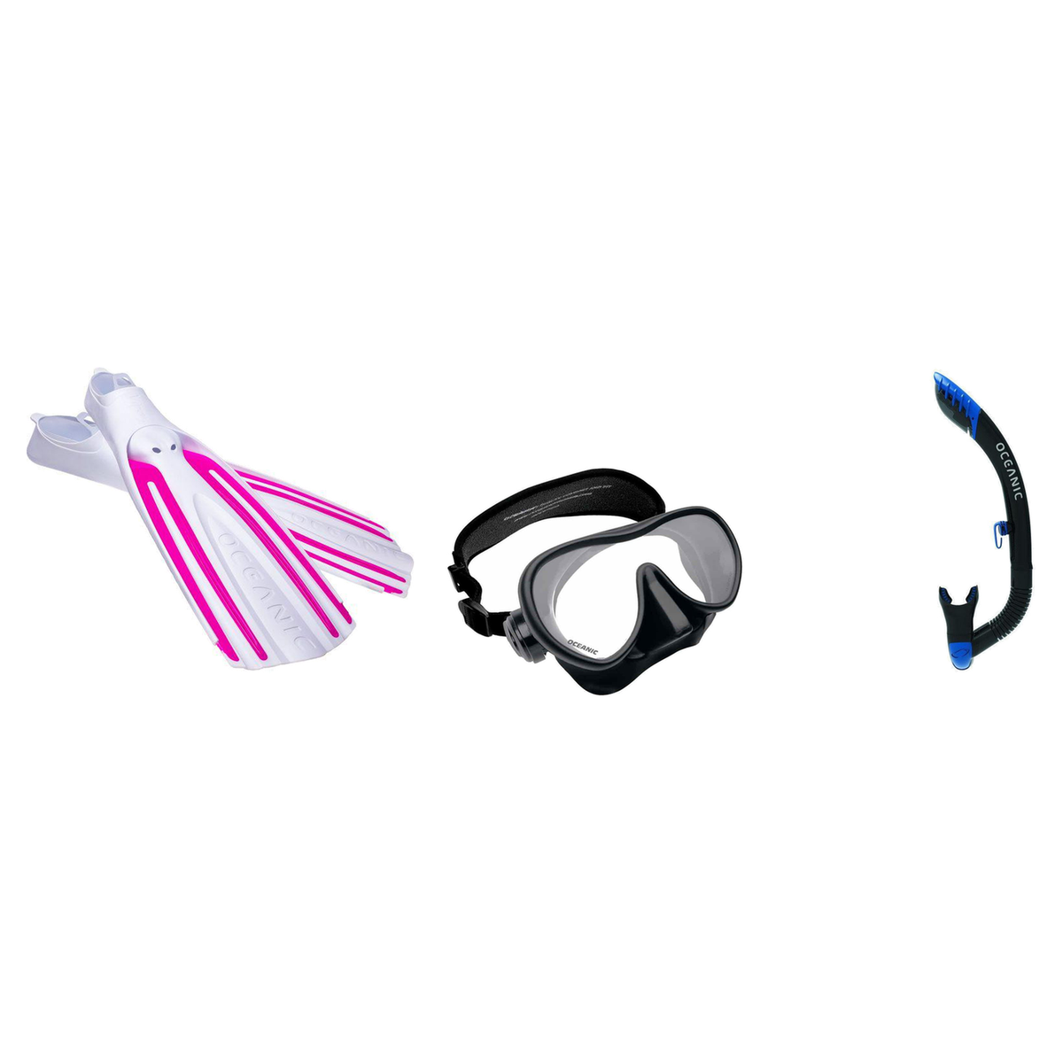 Oceanic Mask Fin Snorkel Package – Mini Shadow Single Lens, Shadow Single Lens or Predator Dual Lens Ultra Low-Volume Camo F…