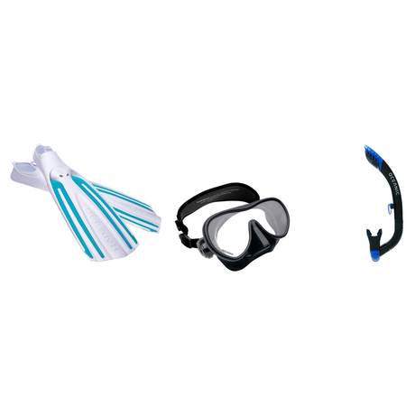 Oceanic Mask Fin Snorkel Package – Mini Shadow Single Lens, Shadow Single Lens or Predator Dual Lens Ultra Low-Volume Camo F…