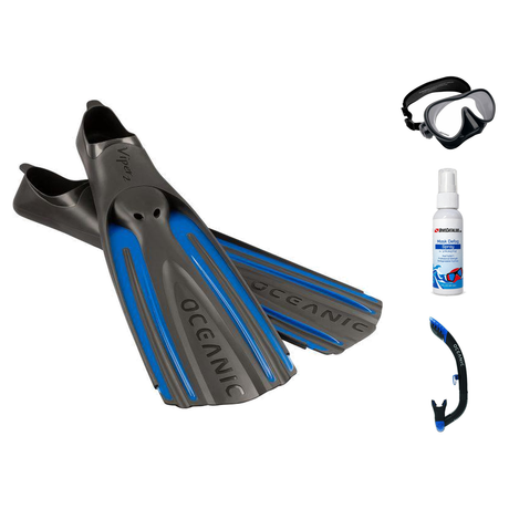 Oceanic Mask Fin Snorkel Package – Mini Shadow Single Lens, Shadow Single Lens or Predator Dual Lens Ultra Low-Volume Camo F…