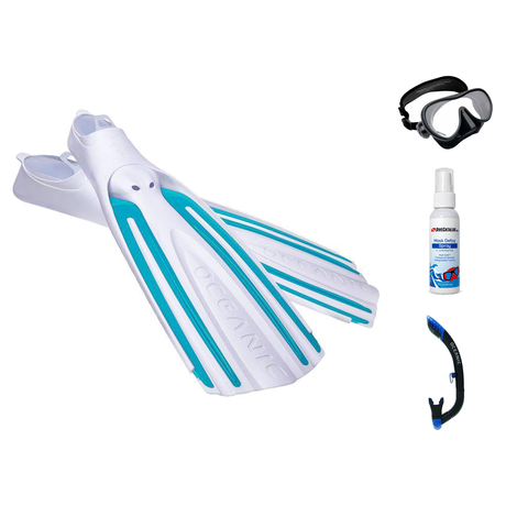 Oceanic Mask Fin Snorkel Package – Mini Shadow Single Lens, Shadow Single Lens or Predator Dual Lens Ultra Low-Volume Camo F…