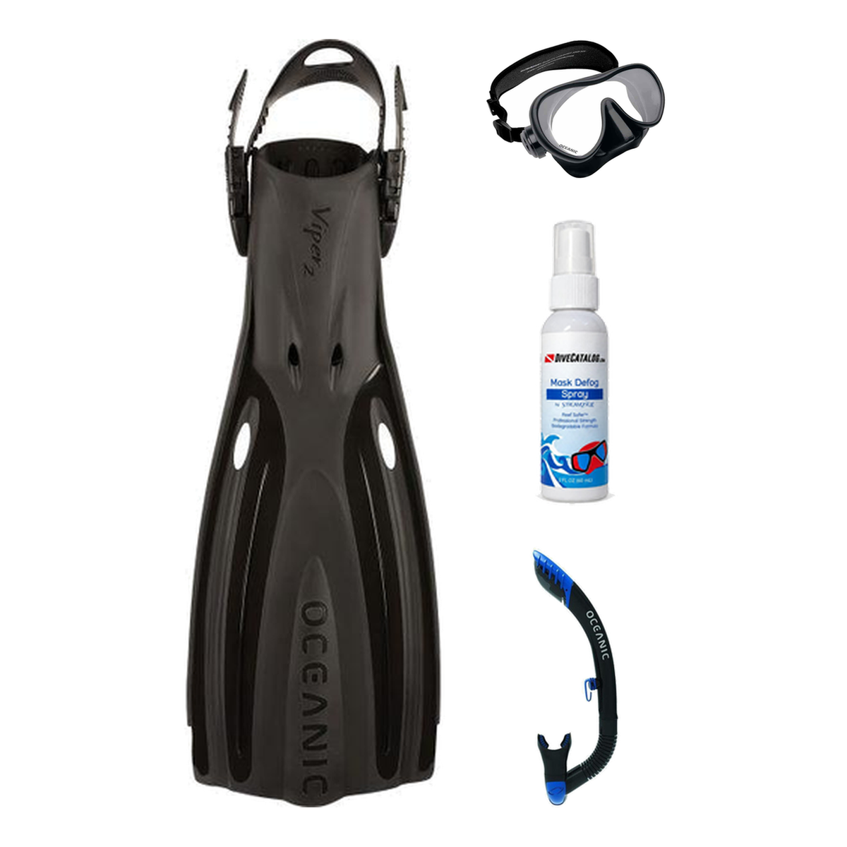 Oceanic Mask Fin Snorkel Package – Mini Shadow Single Lens, Shadow Single Lens or Predator Dual Lens Ultra Low-Volume Camo F…