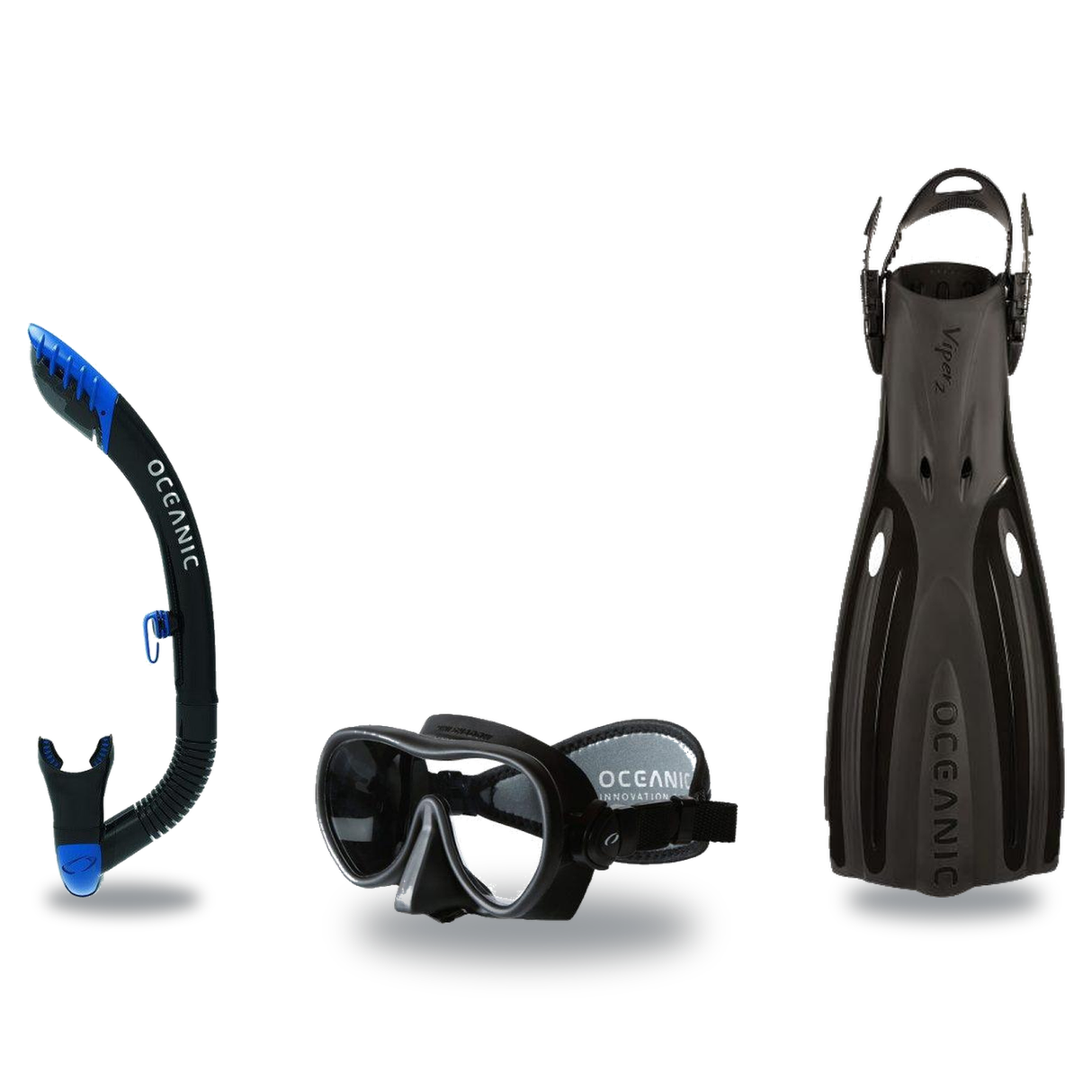 Oceanic Mask Fin Snorkel Package – Mini Shadow Single Lens, Shadow Single Lens or Predator Dual Lens Ultra Low-Volume Camo F…