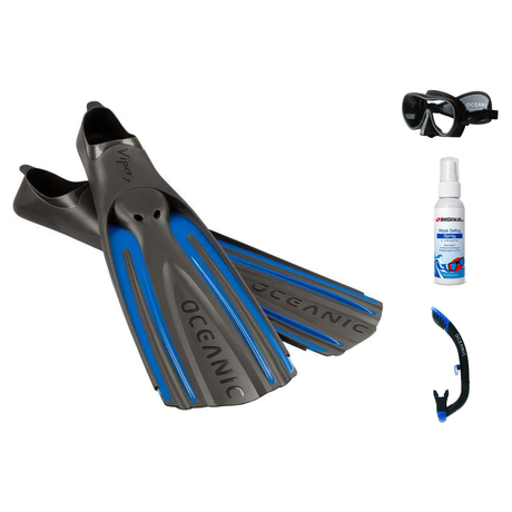 Oceanic Mask Fin Snorkel Package – Mini Shadow Single Lens, Shadow Single Lens or Predator Dual Lens Ultra Low-Volume Camo F…