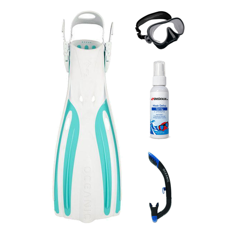 Oceanic Mask Fin Snorkel Package – Mini Shadow Single Lens, Shadow Single Lens or Predator Dual Lens Ultra Low-Volume Camo F…