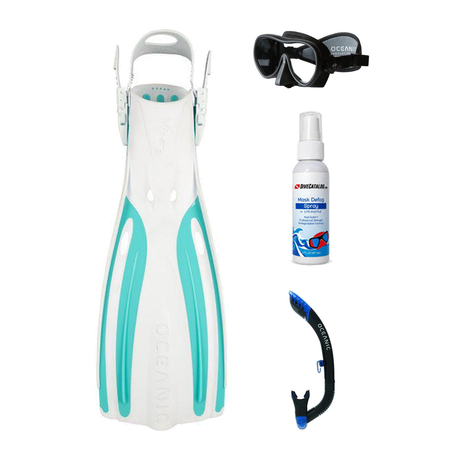 Oceanic Mask Fin Snorkel Package – Mini Shadow Single Lens, Shadow Single Lens or Predator Dual Lens Ultra Low-Volume Camo F…