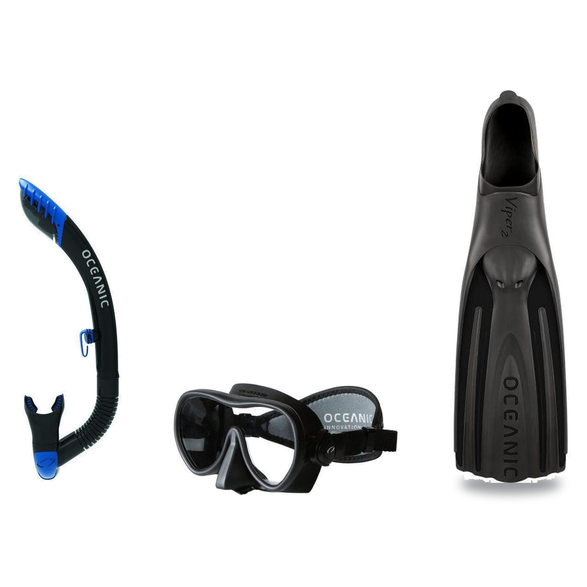 Oceanic Mask Fin Snorkel Package – Mini Shadow Single Lens, Shadow Single Lens or Predator Dual Lens Ultra Low-Volume Camo F…