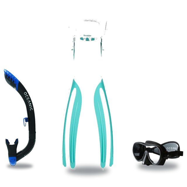 Oceanic Mask Fin Snorkel Package – Mini Shadow Single Lens, Shadow Single Lens or Predator Dual Lens Ultra Low-Volume Camo F…