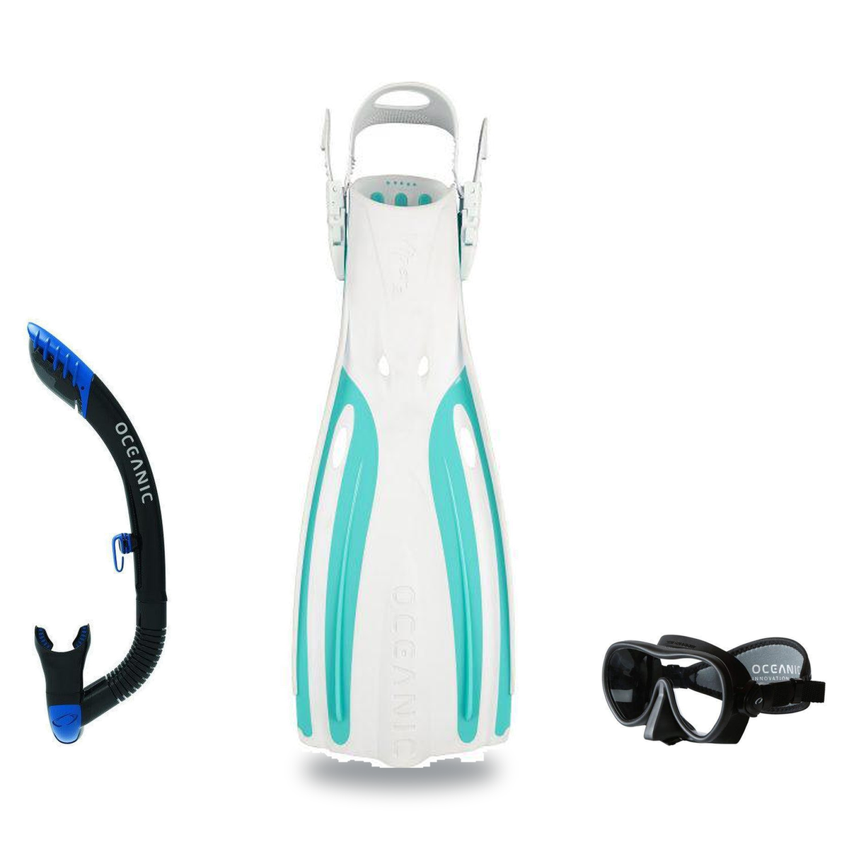 Oceanic Mask Fin Snorkel Package – Mini Shadow Single Lens, Shadow Single Lens or Predator Dual Lens Ultra Low-Volume Camo F…