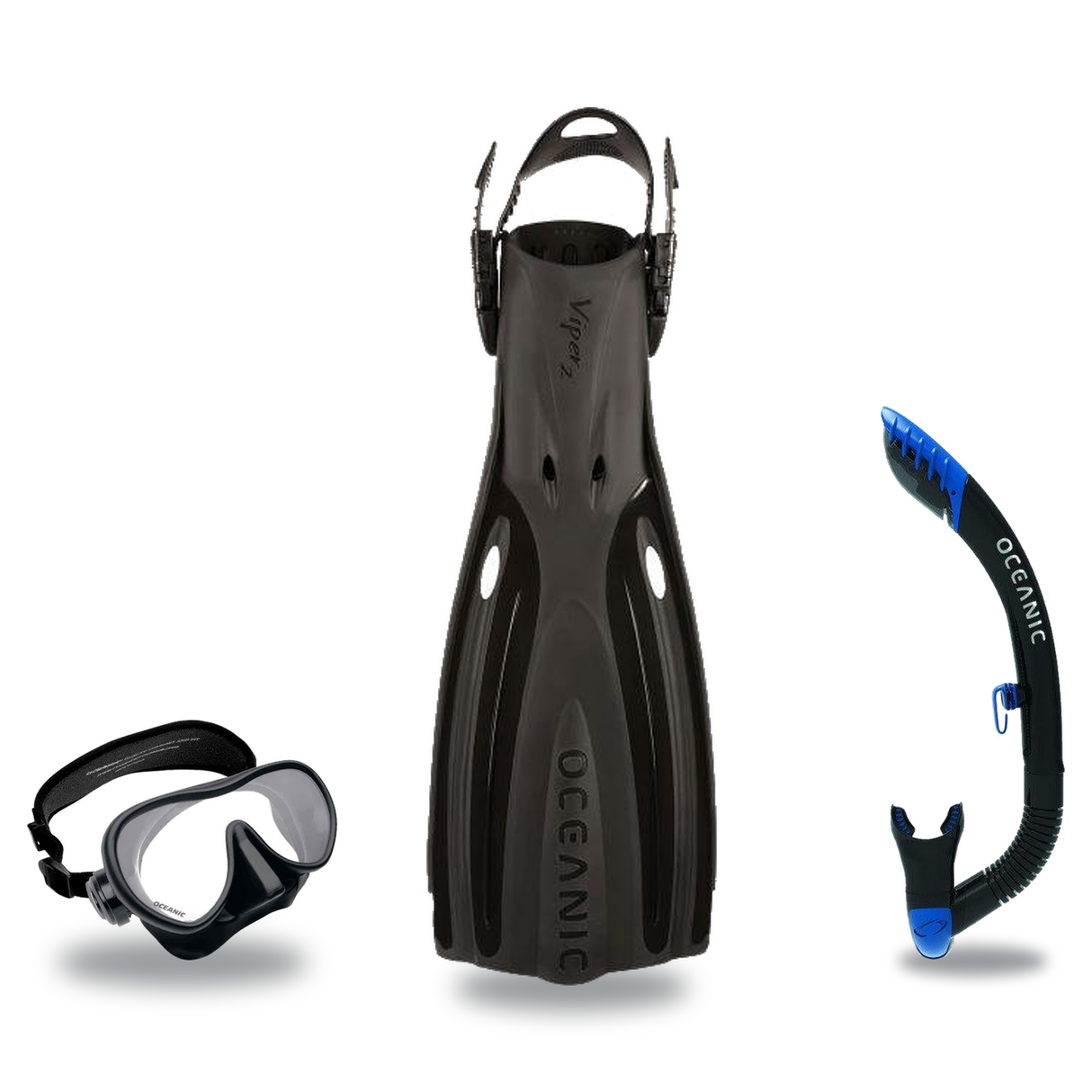 Oceanic Mask Fin Snorkel Package – Mini Shadow Single Lens, Shadow Single Lens or Predator Dual Lens Ultra Low-Volume Camo F…