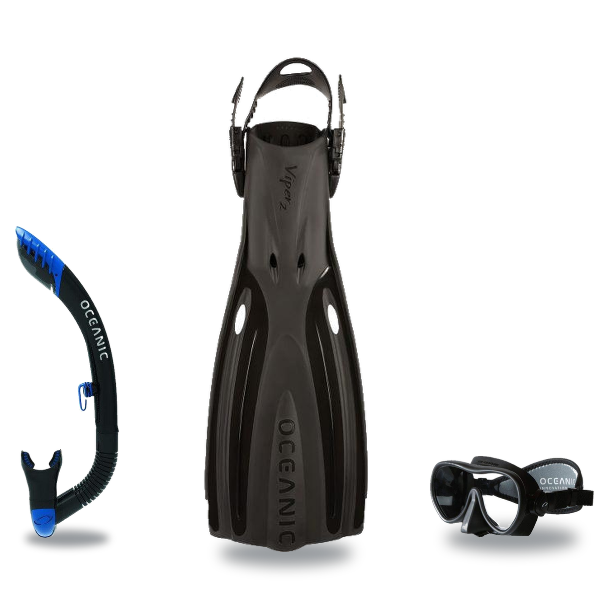 Oceanic Mask Fin Snorkel Package – Mini Shadow Single Lens, Shadow Single Lens or Predator Dual Lens Ultra Low-Volume Camo F…
