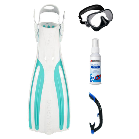Oceanic Mask Fin Snorkel Package – Mini Shadow Single Lens, Shadow Single Lens or Predator Dual Lens Ultra Low-Volume Camo F…