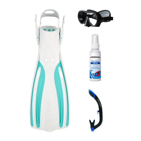 Oceanic Mask Fin Snorkel Package – Mini Shadow Single Lens, Shadow Single Lens or Predator Dual Lens Ultra Low-Volume Camo F…