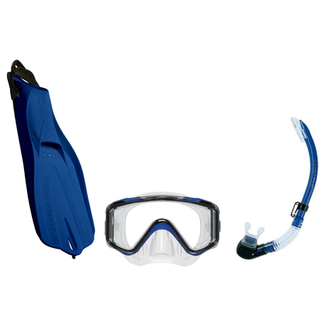 Scubapro Mask Fin Snorkel Package – Crystal Vu Plus, Crystal Vu Plus Purge or Solo Frameless Mask + Nexus Purge Valve Snorke…