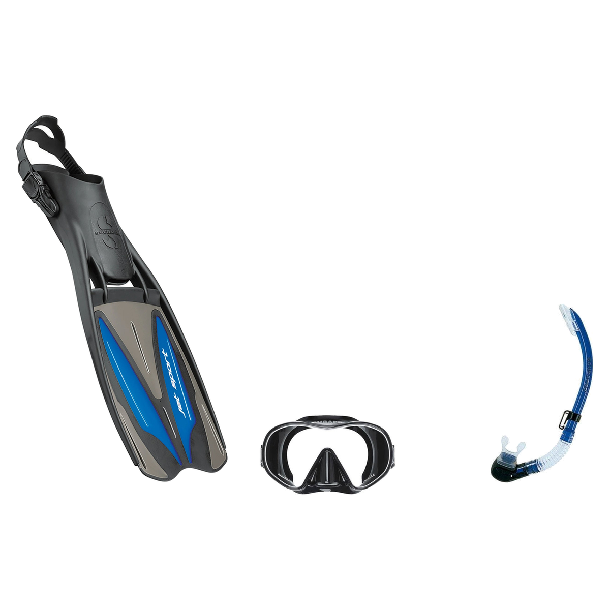 Scubapro Mask Fin Snorkel Package – Crystal Vu Plus, Crystal Vu Plus Purge or Solo Frameless Mask + Nexus Purge Valve Snorke…