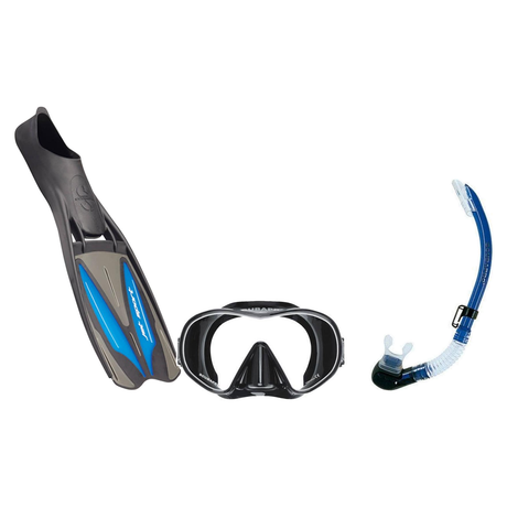 Scubapro Mask Fin Snorkel Package – Crystal Vu Plus, Crystal Vu Plus Purge or Solo Frameless Mask + Nexus Purge Valve Snorke…