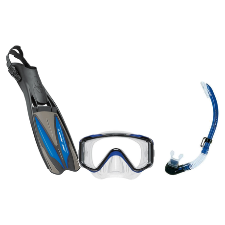 Scubapro Mask Fin Snorkel Package – Crystal Vu Plus, Crystal Vu Plus Purge or Solo Frameless Mask + Nexus Purge Valve Snorke…