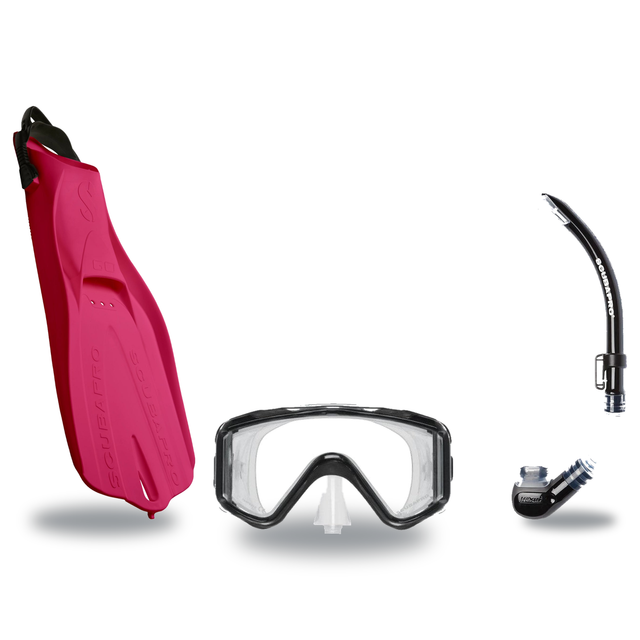 Scubapro Mask Fin Snorkel Package – Crystal Vu Plus Purge, Crystal Vu Plus or Solo Frameless Mask + Nexus Purge Valve Snorke…